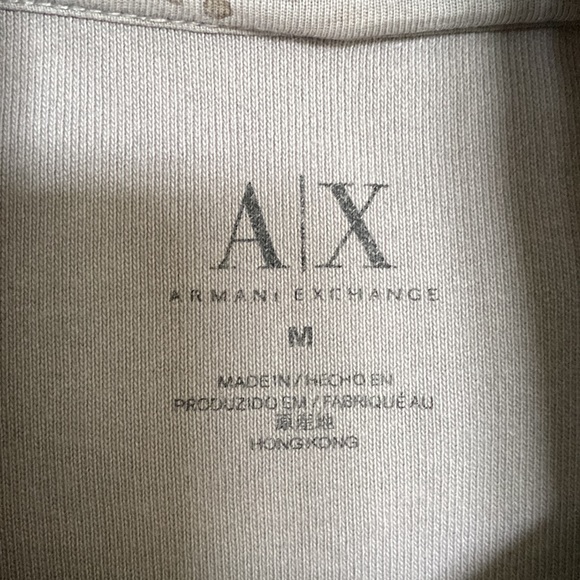 REDUCED 🪷Y2K Armani Exchange light grey hoodie, pullover, embroidery AX on arms - Picture 8 of 17